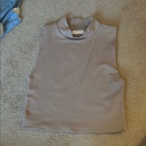 TaupeSleeveless Mock Neck Top